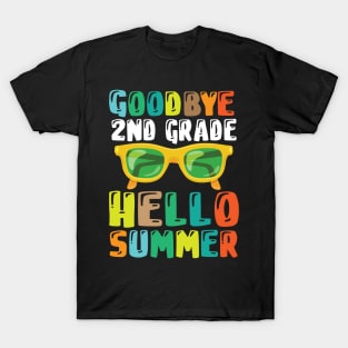 Teacher Student Goodbye 2nd Grade Hello Summer Break Days T-Shirt